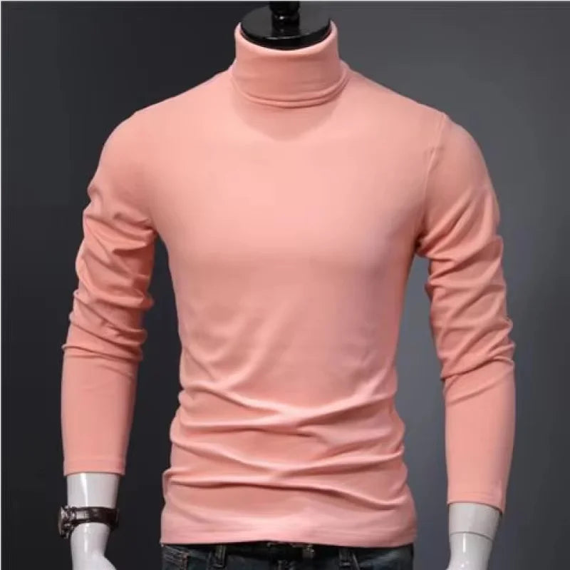 Men's Slim Fit Turtleneck Long Sleeve Shirt