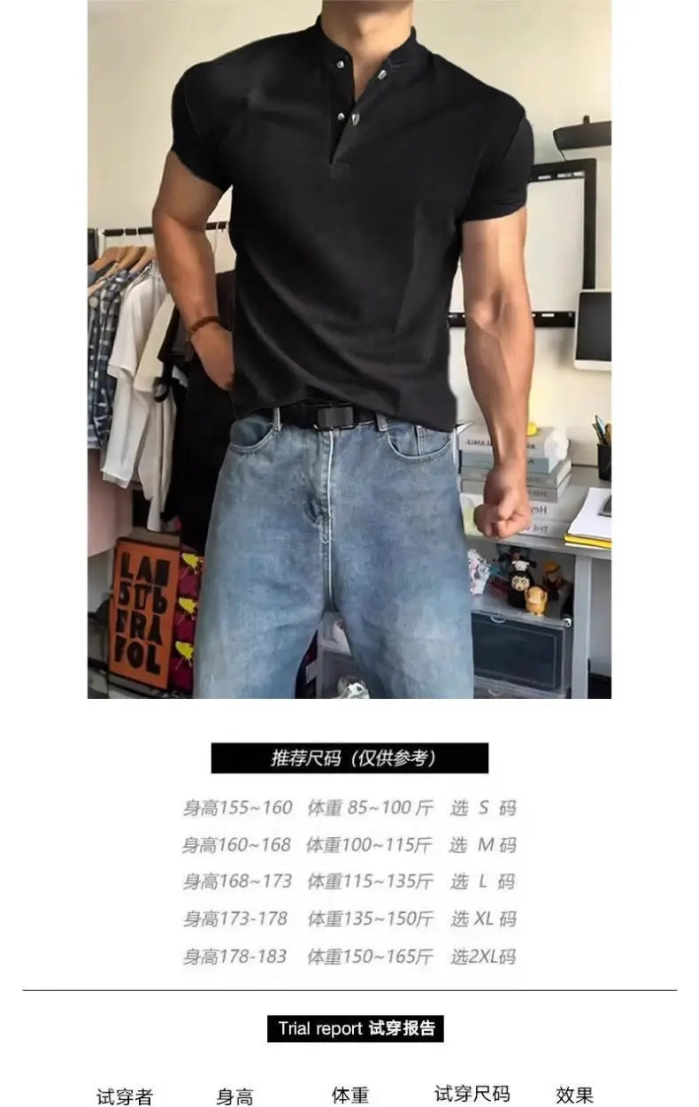 Men's American Style Sports Three-Quarter Sleeve T-Shirt