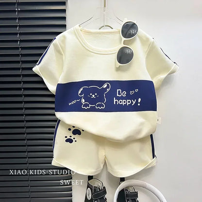 Kids Cotton Short Sleeve Top & Shorts Set