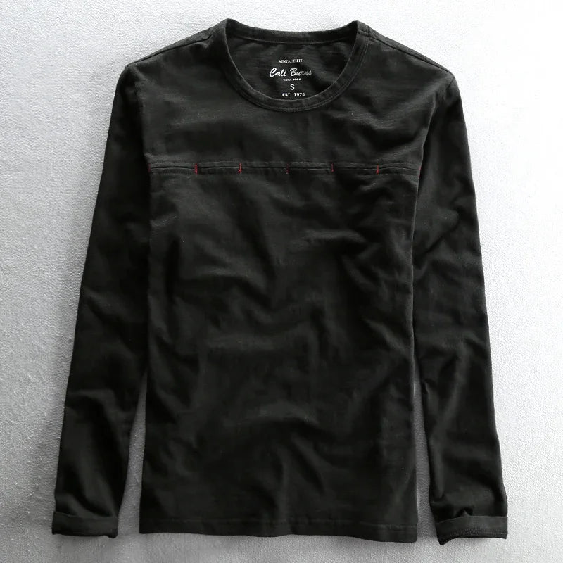 Men's Basic Cotton O-Neck Long Sleeve T-Shirt