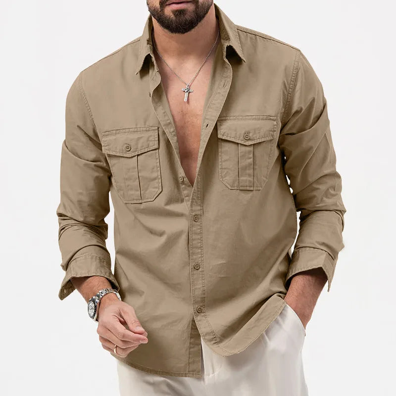 Men's Multi-Pocket Retro Casual Shirt