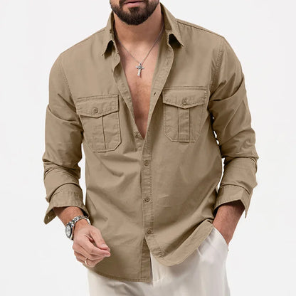 Men's Multi-Pocket Retro Casual Shirt
