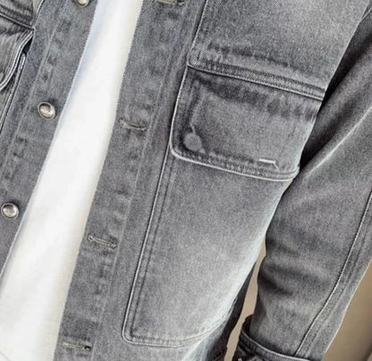 Men's Denim Jacket Short - Casual Slim Korean