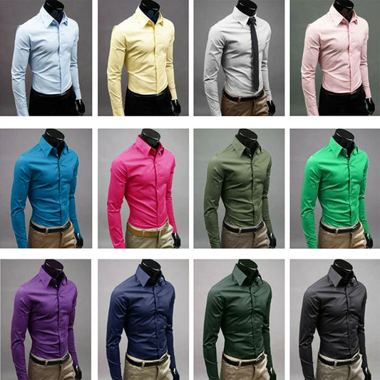 Men's Slim Fit Formal Dress Shirt