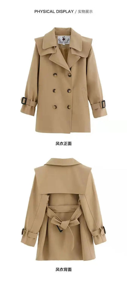 Girls Windbreaker Trench Coat - Kids Mid-Length 3-14 Years