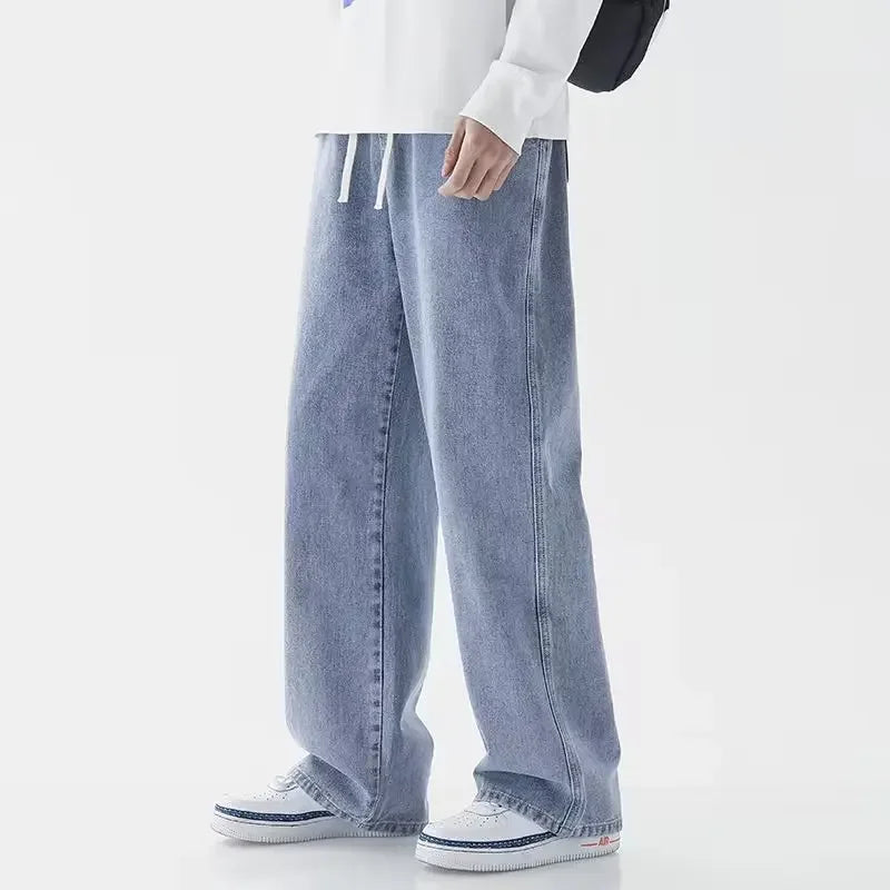 Men's American Loose Wide-Leg Jeans - Hip-Hop Baggy Streetwear