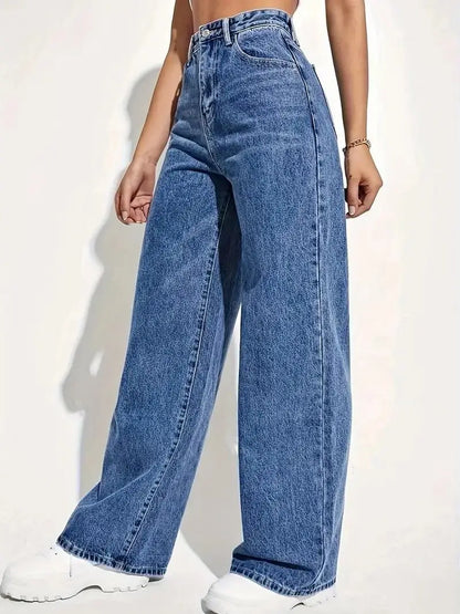 Wide-Legged Jeans Europe - Autumn Spring High-Waisted Straight Thin