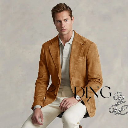 Men's Suede Single Breasted Luxury Blazer