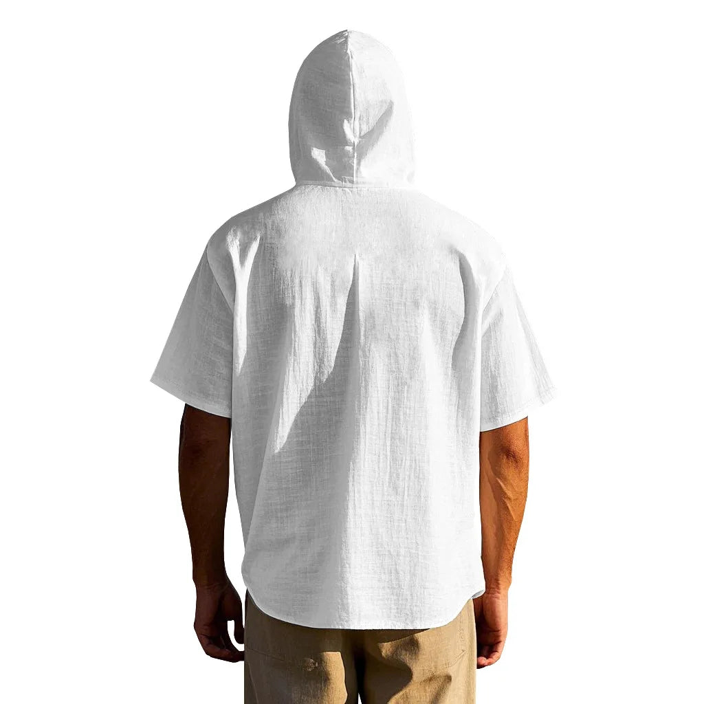 Men's Linen Short Sleeve Beach Shirt
