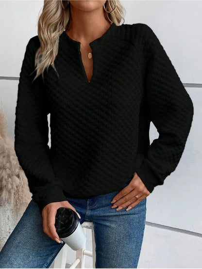Women's V-Neck Casual Loose Fit Pullover