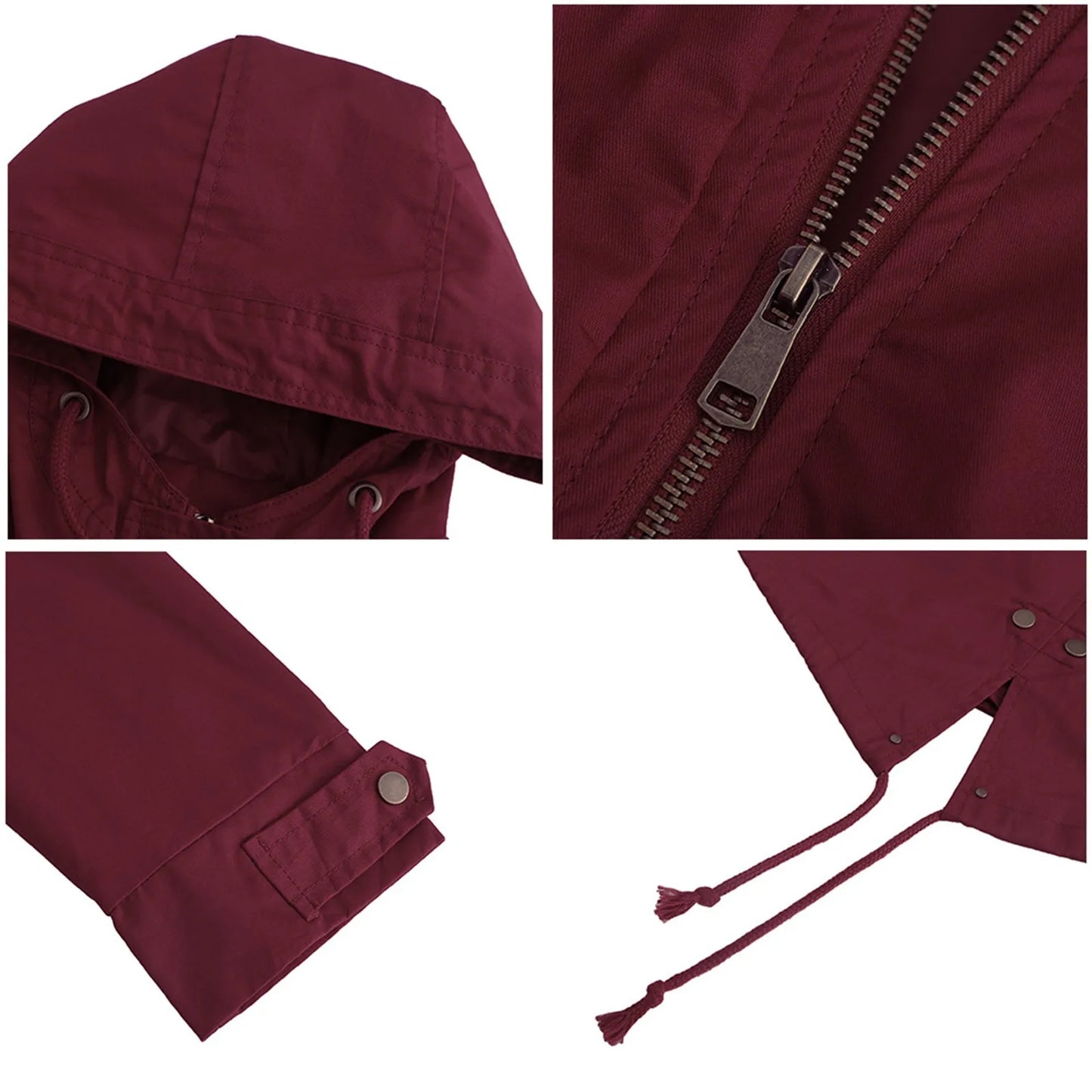 Women Hooded Trench Coat Spring Autumn Outdoor