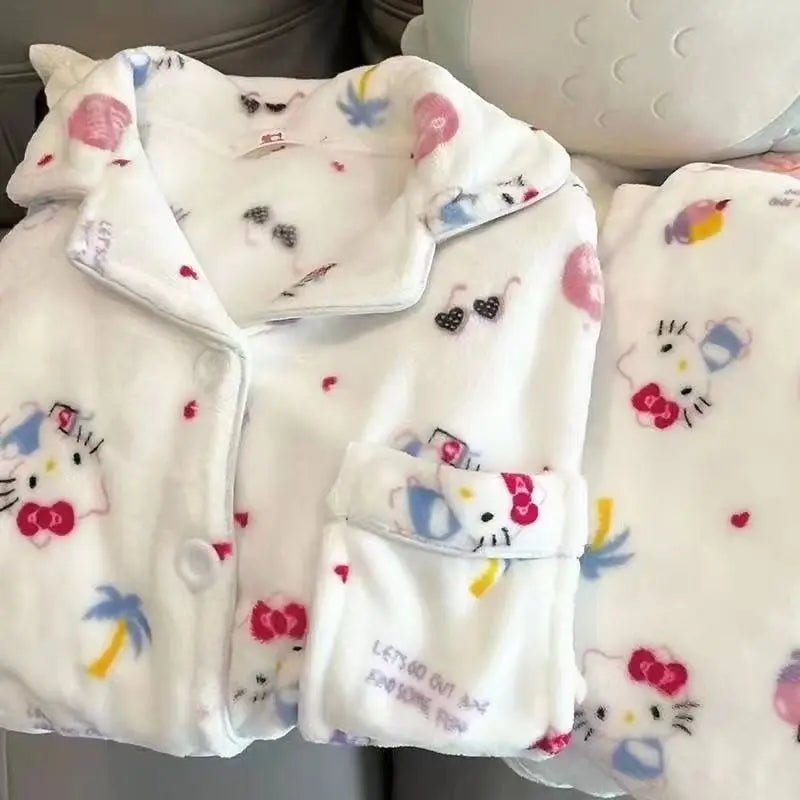 Women's Hello Kitty Flannel Pajamas - Cozy Winter Sleepwear