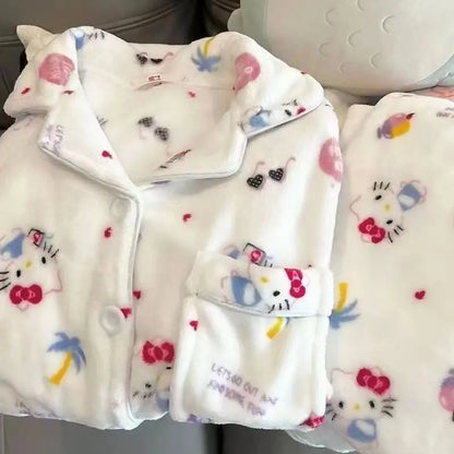 Women's Hello Kitty Flannel Pajamas - Cozy Winter Sleepwear