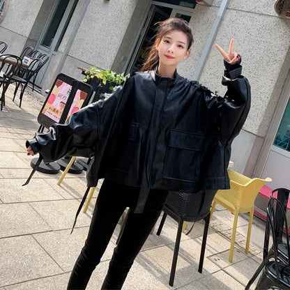 Women's Faux Leather Biker Jacket 2025 - PU Coat
