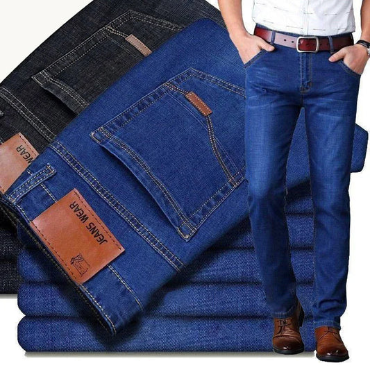 Men's Business Casual Slim Fit Jeans - Stretch Denim