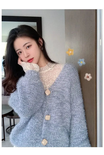 Qadın Krujeva Köynək Payız Uzun Qollu Turtlenock Mesh