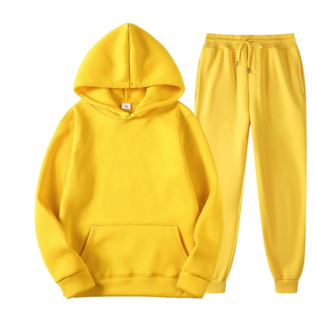 Men's Hoodie & Drawstring Pants Tracksuit Set