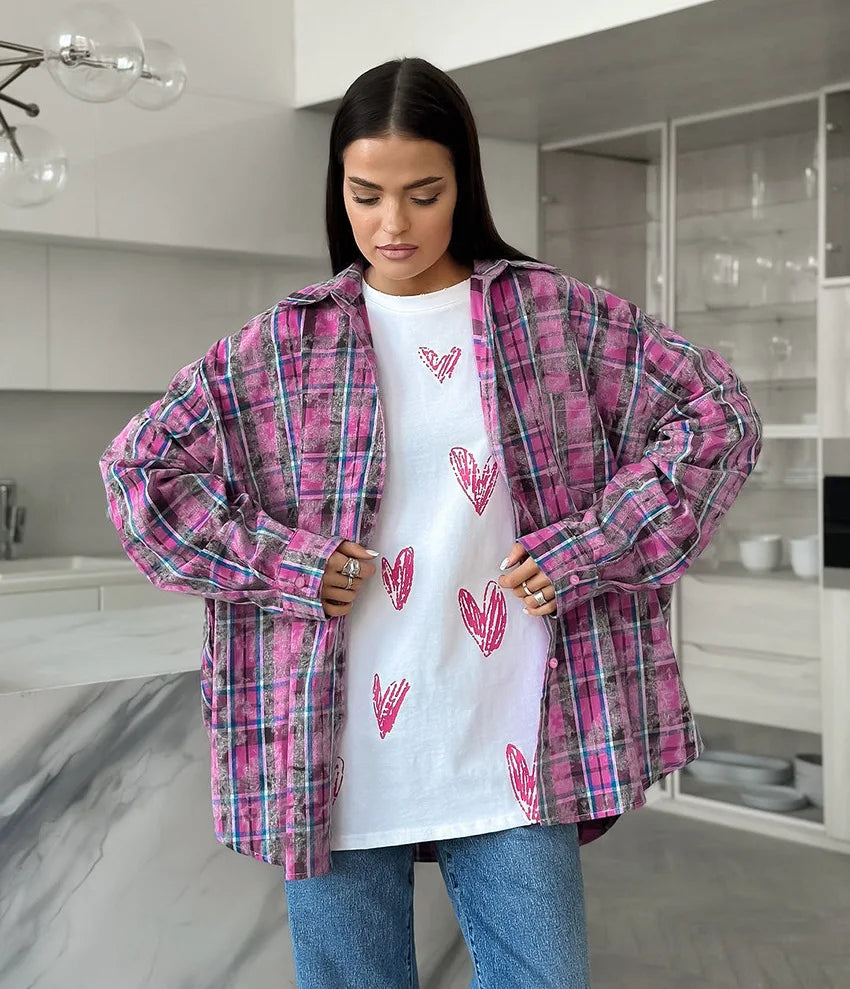 Women's Plaid Shirt Spring Autumn Long Sleeve Casual