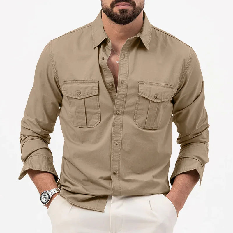 Men's Multi-Pocket Retro Casual Shirt