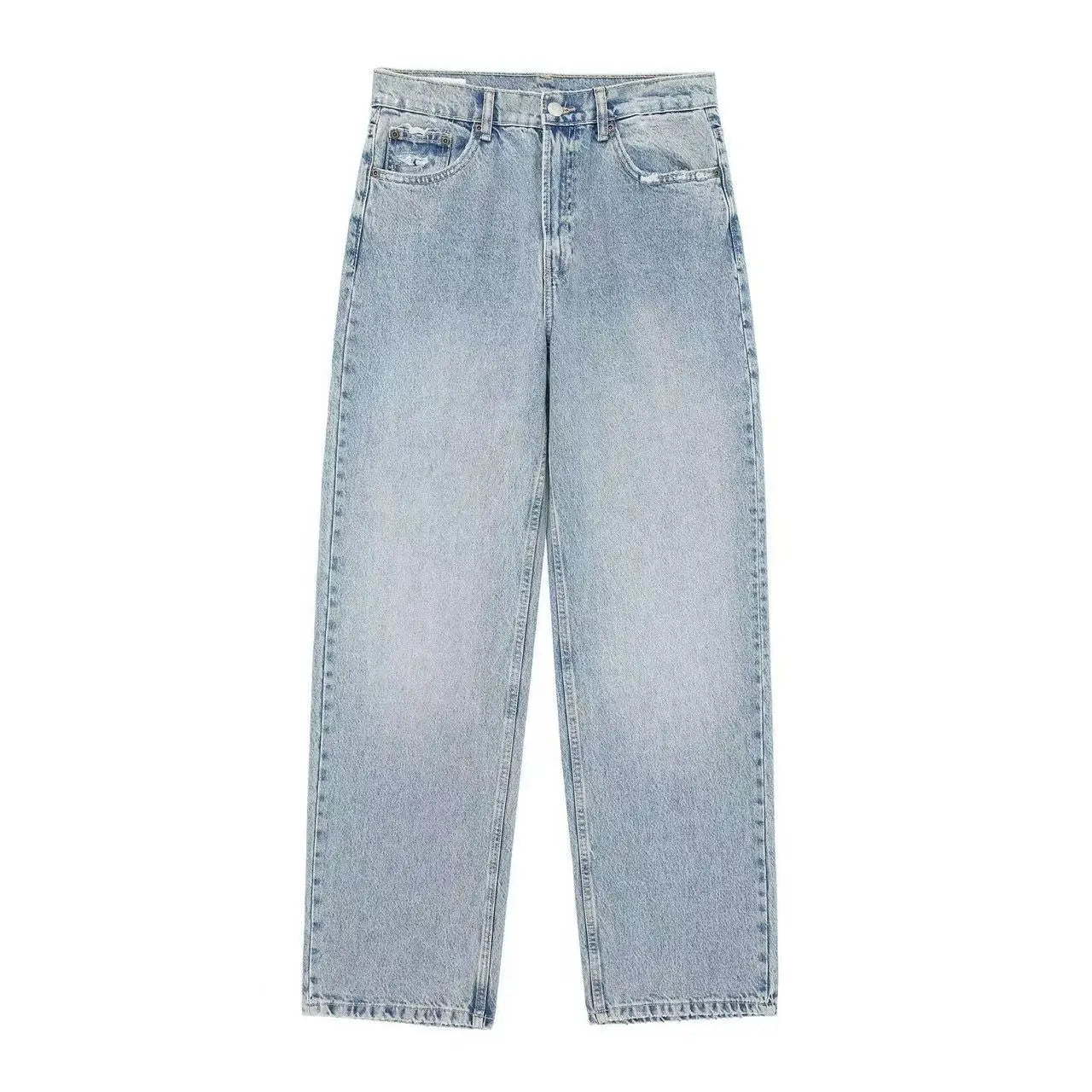 Jeans Women Denim Pant Straight Trousers Wide Leg High Waist Y2K