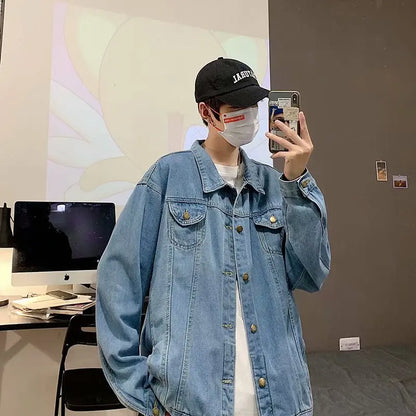 Qara Denim Qısa Pencək Kişilər üçün - Bomber Streetwear