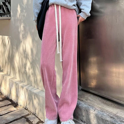 Women Pants High Stretch Waist Wide Leg Summer