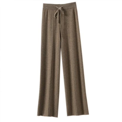 Women's High Waisted Warm Knit Wide Leg Straight