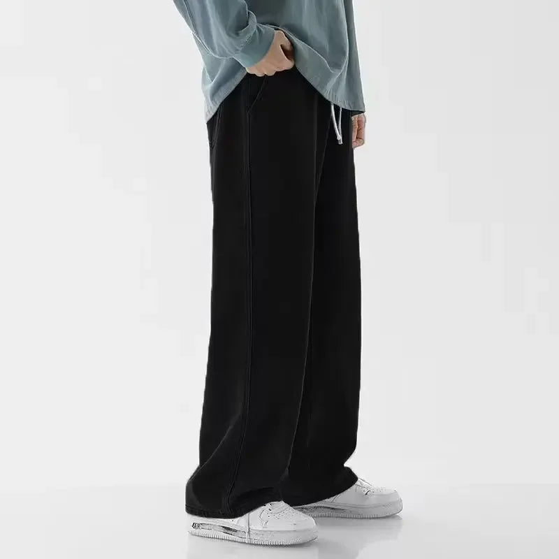 Men's American Loose Wide-Leg Jeans - Hip-Hop Baggy Streetwear