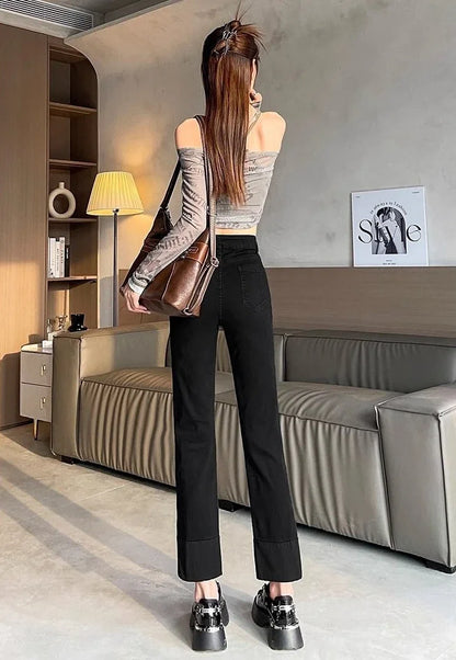 Woman Jeans High Waist Straight Leg Vintage Chic 90s