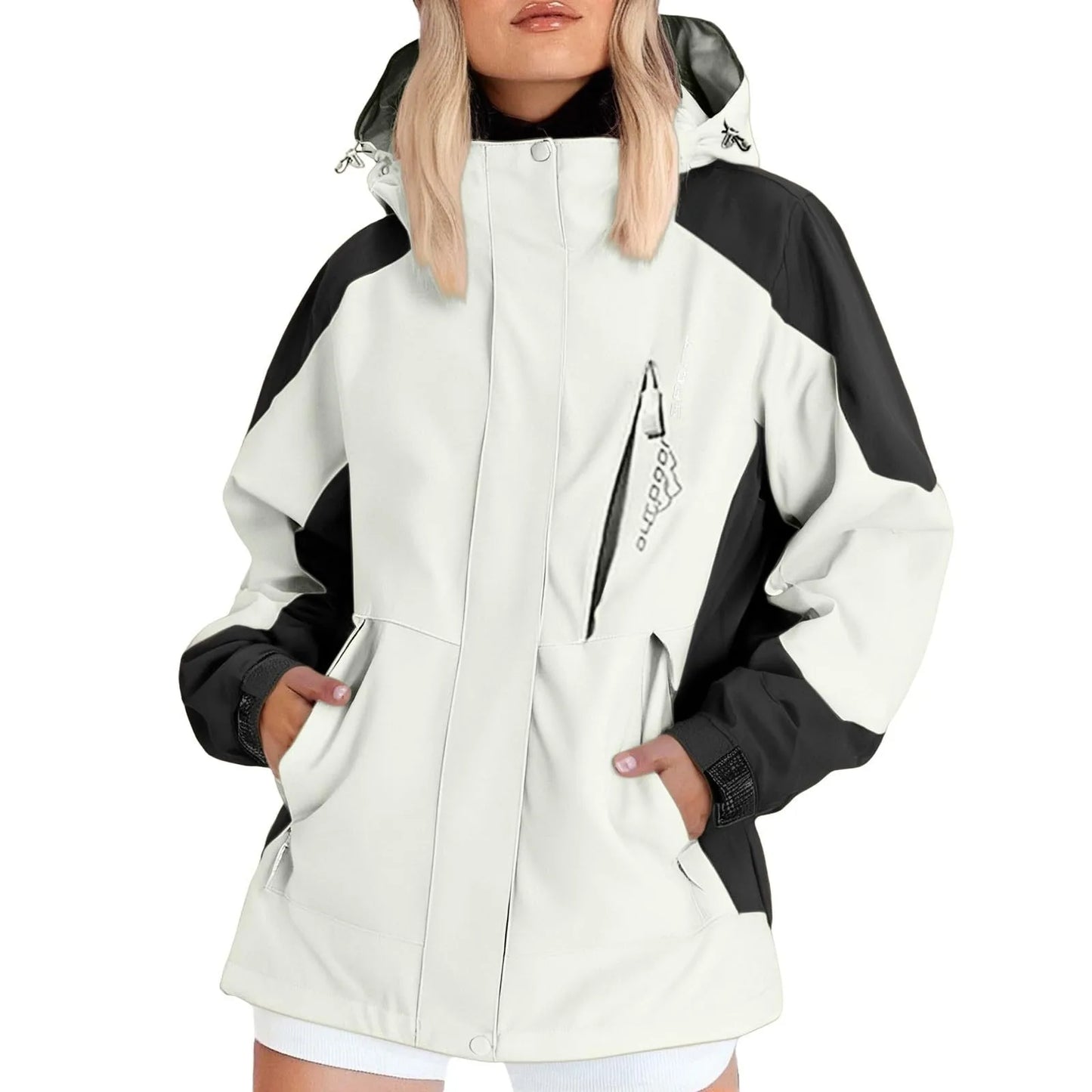 Hooded Ski Jacket - Windproof Winter Sports Coat