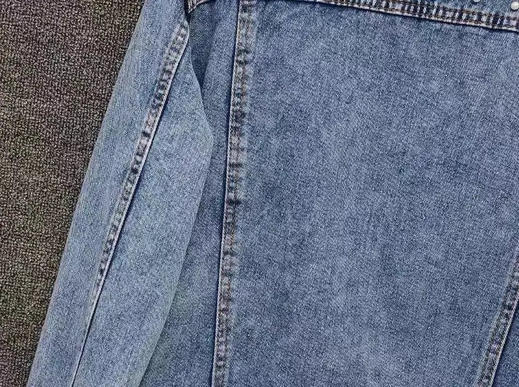 Denim Coat Women Turn Down Collar 2024