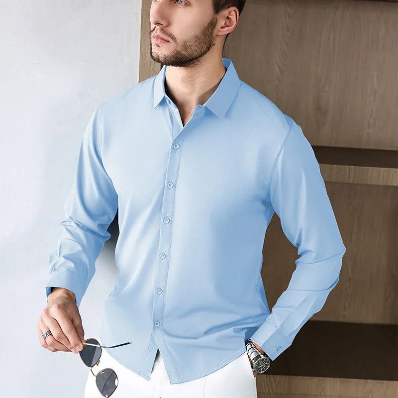 Men's Wrinkle-Free Business Casual Shirt