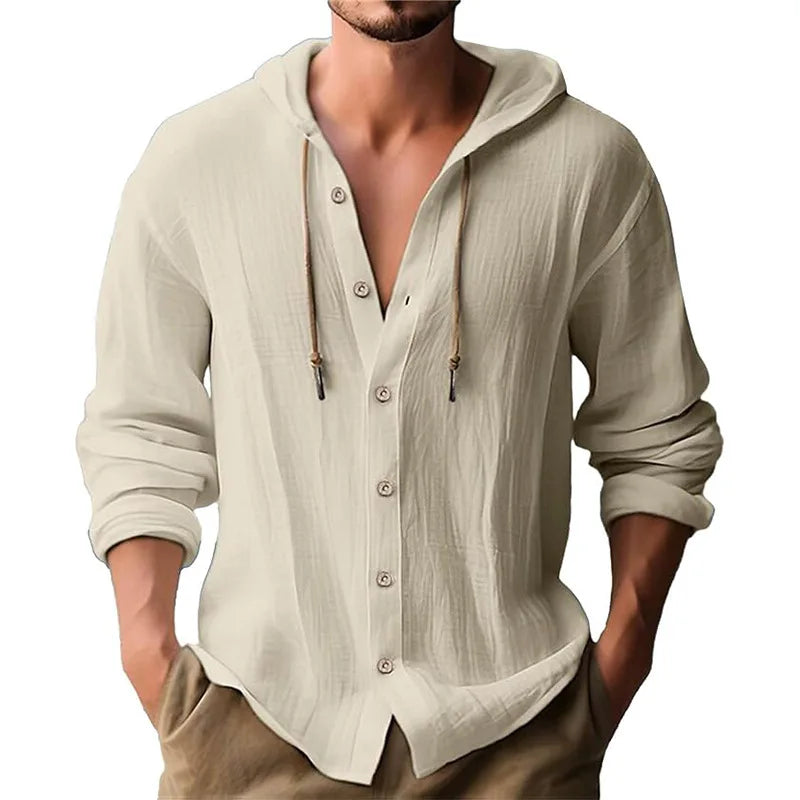 Men's Hooded Long Sleeve Beach Shirt