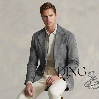 Men's Suede Single Breasted Luxury Blazer