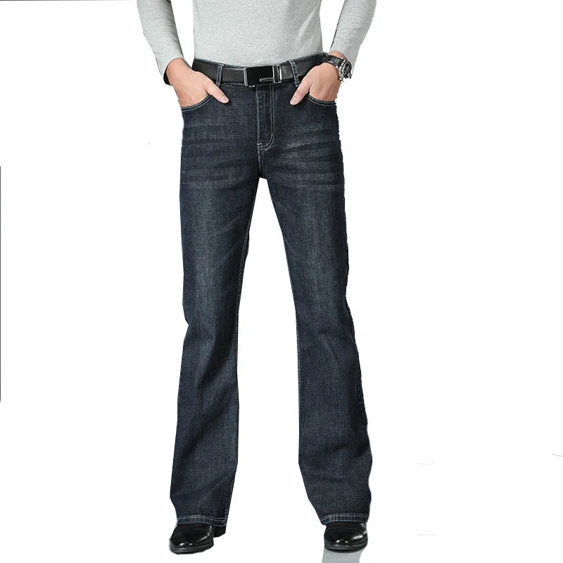 Men's Flared Boot Cut Jeans - Designer Classic High Waist