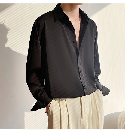 Men's Oversized Ice Silk Formal Shirt