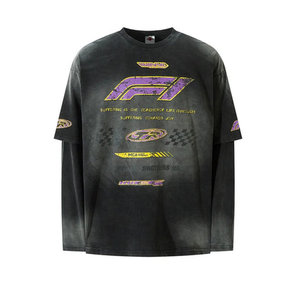 Men's Y2K Harajuku Vintage Washed Long Sleeve T-Shirt