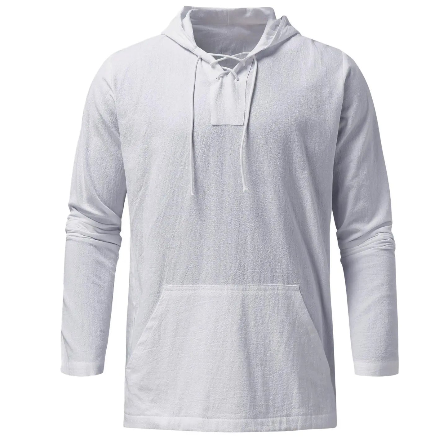 Men's Cotton Linen Hooded Sports Shirt