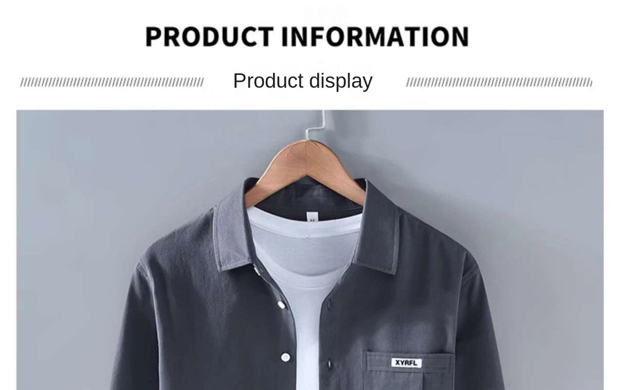 Men's Pocket Button Up Long Sleeve Shirt