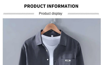 Men's Pocket Button Up Long Sleeve Shirt