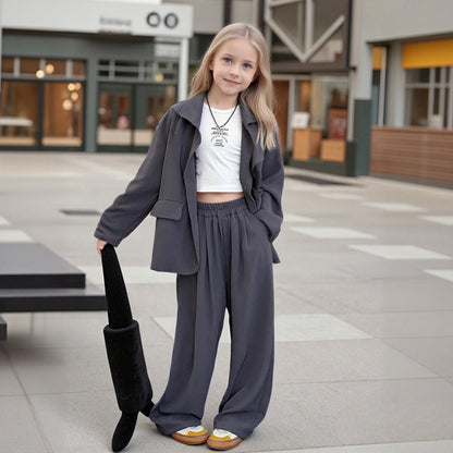 Teen Girls' School Blazer & Trousers Set 5-13Y