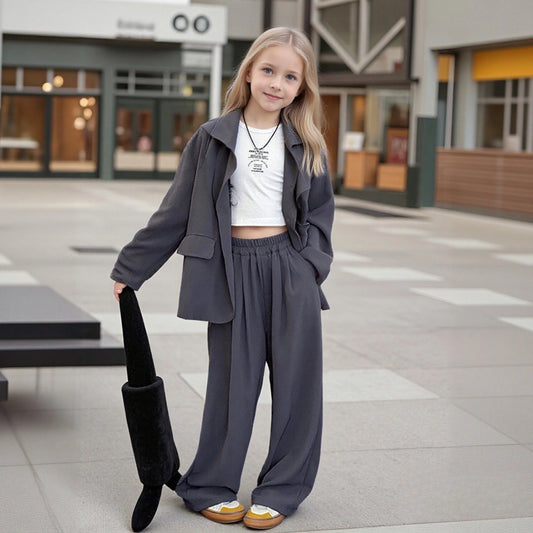 Teen Girls' School Blazer & Trousers Set 5-13Y
