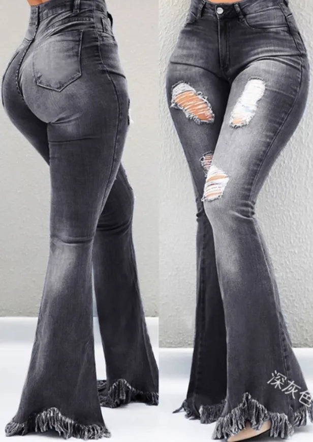 Women's Jeans 2022 Trend Autumn Fashion High Waist Bell-Bottom