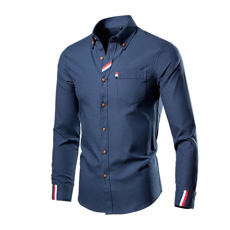 Men's Slim Fit Striped Long Sleeve Shirt