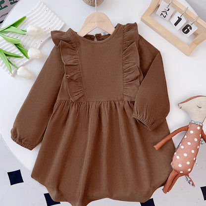 Girls' Long Sleeve Princess Casual Dress