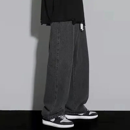 Men's Wide Leg Baggy Jeans - Korean Street Style Loose