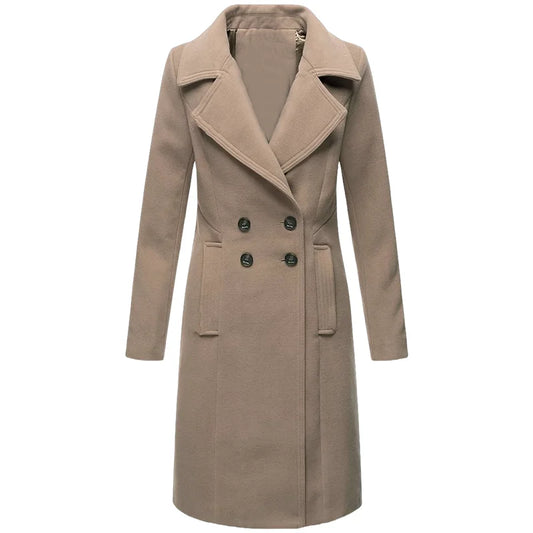 Women's Warm Winter Coat - Wool Blend Lined Jacket