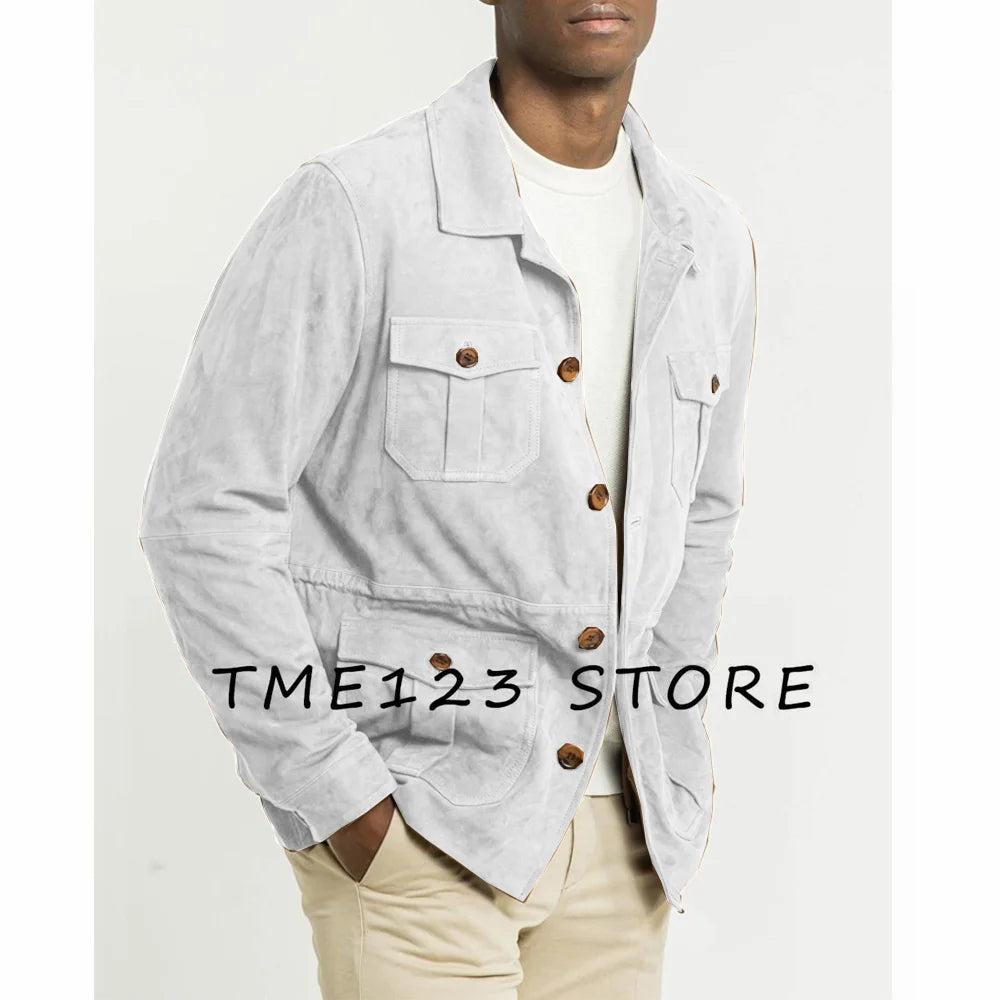 Men's Suede Elegant Formal Blazer Suit