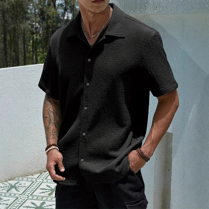 Men's Hip Hop Baggy Short Sleeve Shirt