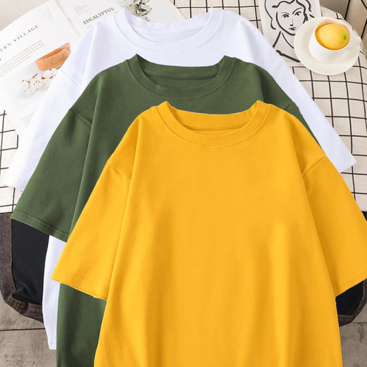Men's 100% Cotton Basic T-Shirts - 20 Solid Colors